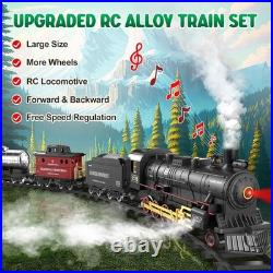 RC Train Set for Kids, Alloy Steam Locomotive with Cars and Tracks
