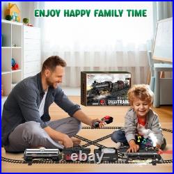 RC Train Set for Kids, Alloy Steam Locomotive with Cars and Tracks