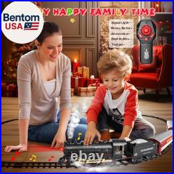RC Train Set for Kids, Steam Locomotive, Light-Up Cars and Tracks