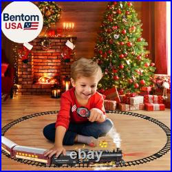 RC Train Set for Kids, Steam Locomotive, Light-Up Cars and Tracks