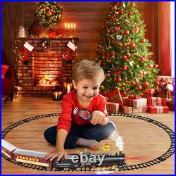 RC Train Set for Kids, Steam Locomotive, Light-Up Cars and Tracks