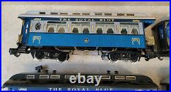 REA Large G Scale Royal Blue Line Passenger Train Car Set Pre-owned