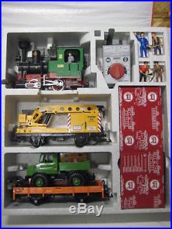 Rare Lgb 72402 100% Complete Smoke & Sound Train Set Track Engine Power Crane