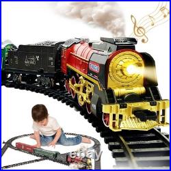 Remote Control Train Set with Steam, Lights & Sound Kids 3-8, Fancy Tracks, Ea