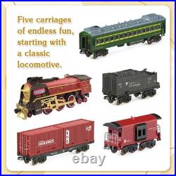 Remote Control Train Set with Steam, Lights & Sound Kids 3-8, Fancy Tracks, Ea