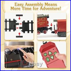 Remote Control Train Set with Steam, Lights & Sound Kids 3-8, Fancy Tracks, Ea