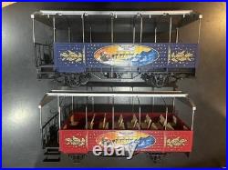 Set 2 LGB 32253 Christmas Observation Cars, G Scale, 1988, Germany, C7/EX Rare