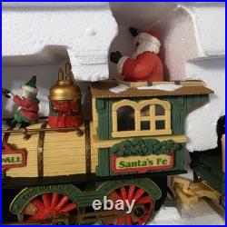 The Holiday Express Animated Train Set Christmas Log Mill Wood Car Set of 2 New
