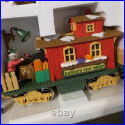 The Holiday Express Animated Train Set Christmas Log Mill Wood Car Set of 2 New