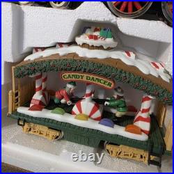 The Holiday Express Animated Train Set Christmas Log Mill Wood Car Set of 2 New