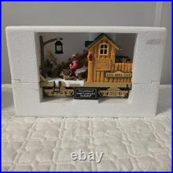 The Holiday Express Animated Train Set Christmas Log Mill Wood Car Set of 2 New