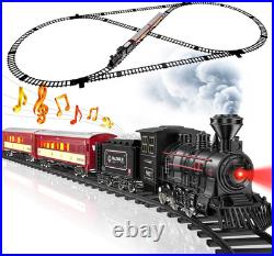 Train Set Metal Train Toys with Luxury Tracks and Glowing Passenger, Christmas