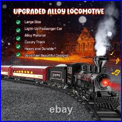 Train Set Metal Train Toys with Luxury Tracks and Glowing Passenger, Christmas