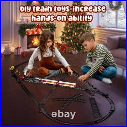 Train Set Metal Train Toys with Luxury Tracks and Glowing Passenger, Christmas