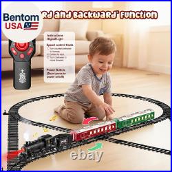 Train Set, Remote Control Train Toys with Light-Up Cars and Tracks