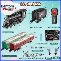 Train Set, Remote Control Train Toys with Light-Up Cars and Tracks