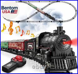 Train Set, Remote Control Train Toys with Light-Up Cars and Tracks