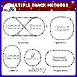 Train Set for Boys, Alloy Remote Control Train Sets with Steam Locomotive, Light