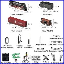 Train Set for Kids, Electric Train Toys with Realistic Light Sounds Smoke, Ch