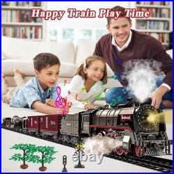 Train Set for Kids, Electric Train Toys with Realistic Light Sounds Smoke, Ch