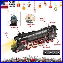 Train Set for Kids, Electric Train Toys with Realistic Light Sounds Smoke, Chri