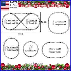 Train Set for Kids, Electric Train Toys with Realistic Light Sounds Smoke, Chri