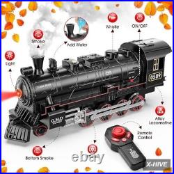 Train Sets 16.7 inches Alloy Steel 1 Hot Bee RC Set Steam Locomotive Light-Up