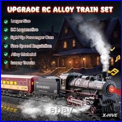 Train Sets 16.7 inches Alloy Steel 1 Hot Bee RC Set Steam Locomotive Light-Up