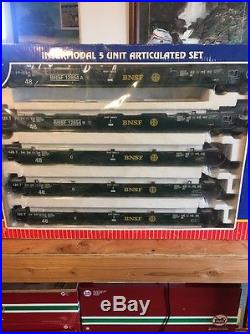 USA Trains G Scale Bnsf Intermodal 5 Unit Articulated Set Used