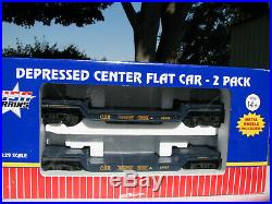 USA Trains Center Depressed Flatcar G Scale 2 Car Set Excellent In Box