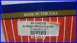 USA Trains Custom Run Indian Motorycycle 3 Car Set Boxcar Extremely Rare Nib