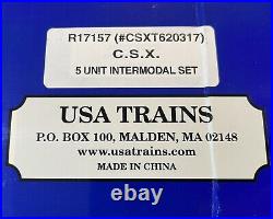 USA Trains G-Scale CSX Intermodal 48' Articulated Well Car Set CSXT