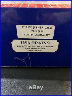USA Trains G-Scale R17155 BNSF Intermodal 5 Unit Articulated Set SEALED NIB