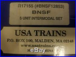 USA Trains Intermodal 5 unit well car set/BNSF Green WithO Containers