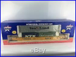 USA Trains R17101 G Scale Atriculated Intermodal Set With Containers Metal Wheel