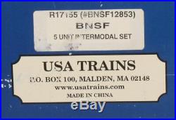 USA Trains R17155 G BNSF Intermodal 5 Unit Articulated Set without Containers