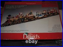 Vintage Dillard's Trimmings Christmas Animated Electronic Train Set G Scale