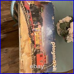 Vintage Geobra Playmobil 3958 Train Car Railroad Track G Scale Western Set
