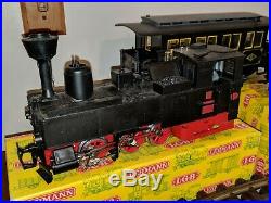 Vintage Lehmann LGB G Scale Train Set 2071D Steam Engine+3061/3009 Cars+Track
