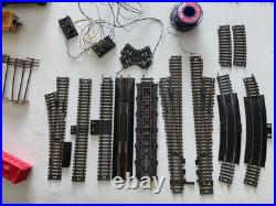 Vtg. HO Scale Train Lot 2 Engines, 12 Freight Cars, Tracks, 2 Transformers, More