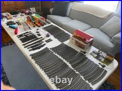 Vtg. HO Scale Train Lot 2 Engines, 12 Freight Cars, Tracks, 2 Transformers, More